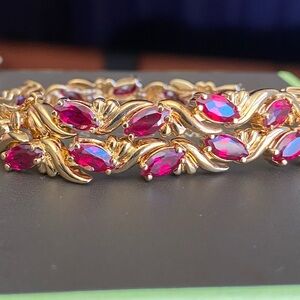 Ross Simons 18k gold over 925 Sterling Silver Ruby Bracelet